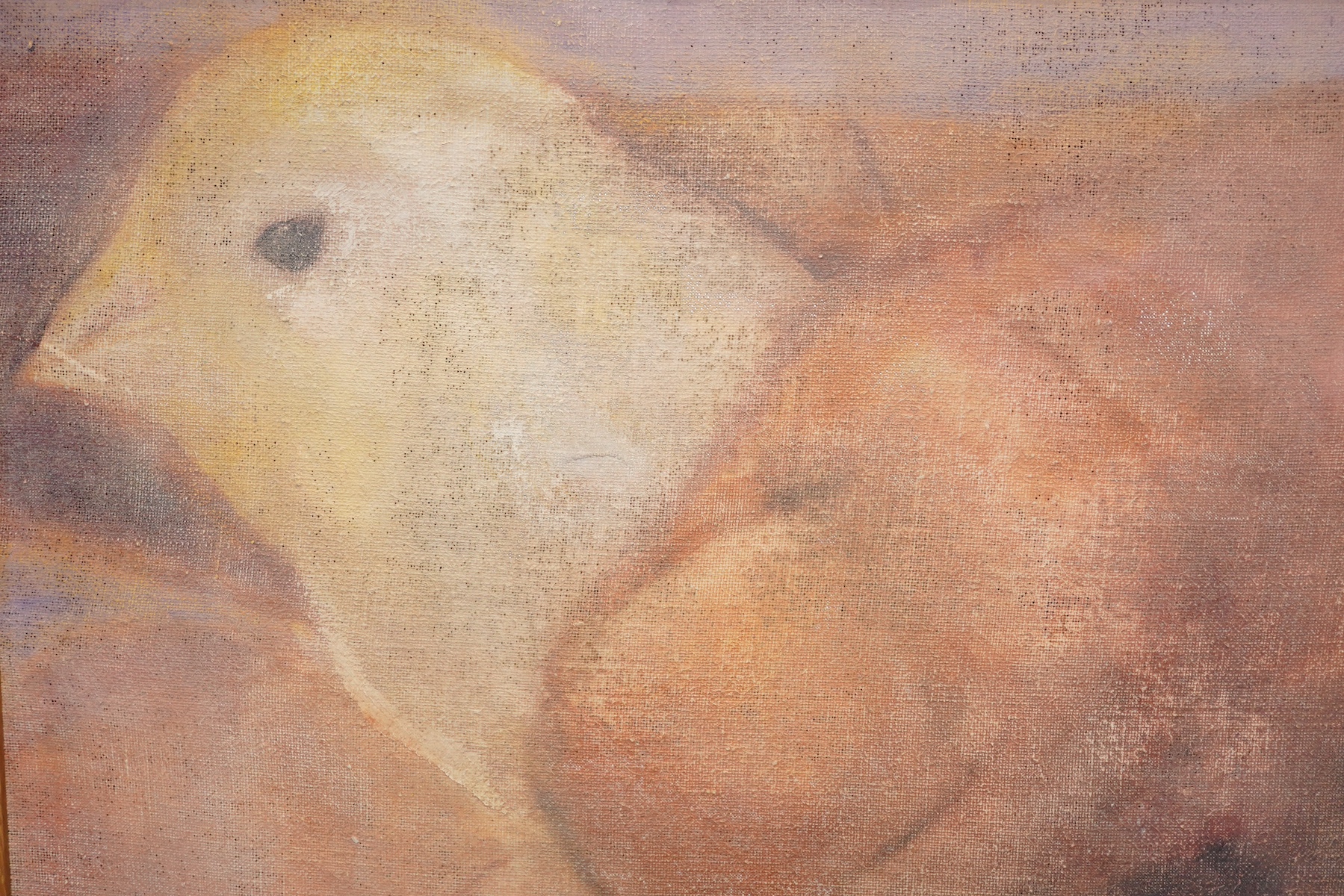 Ann Bannerman (Contemporary), oil on canvas, Bird in the Hand, signed on the back of the canvas, 120 x 122cm. Condition - fair